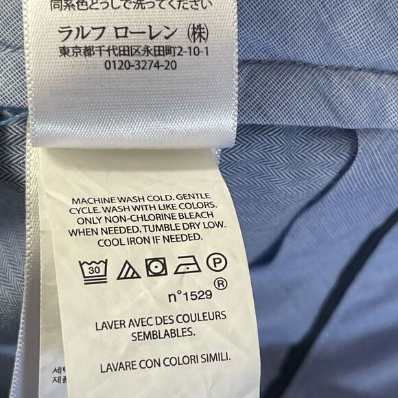 NWT Ralph Lauren Blue Flat Front Stretch Classic Fit Chino Pants Size 40x30 - Picture 7 of 7